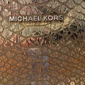Michael Kors Ginny Metallic Embossed Leather